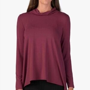 Stella Carakasi Tunic Pleated Back Long Sleeve Natural Luxe Top Size XS